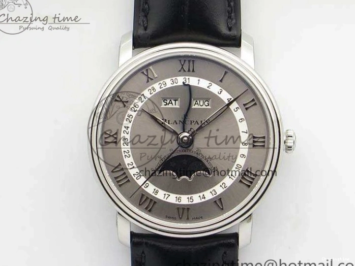 1228 Villeret 6654 RG Complicated Function OMF 1:1 Best Edition White Texture Dial On Leather Strap A Bright 8105